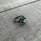 20G 5/16 Aurora Clear Gem Black Rococo Hearts Nose Hoop