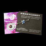 14G Blue Green Gem Glam Butterfly Industrial Barbell 38mm