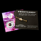 14G Clear Yellow Gem Gold Tone Style Bug Industrial Barbell 38mm