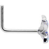 20G 7mm Glamour Butterfly L Shape Nose Ring