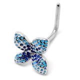 20G 7mm Glamour Butterfly L Shape Nose Ring