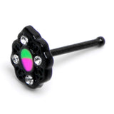 20G 1/4 Purple Tourmaline Black Lacy Drop Nose Bone