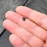 20G 1/4 Purple Tourmaline Black Lacy Drop Nose Bone