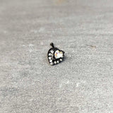 20G 1/4 Clear Aurora Gem Black Heart Valentines Nose Bone