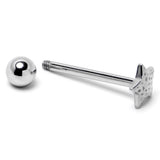 316L Surgical Steel Texture Star Barbell Tongue Ring