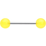Bright Sunny Yellow Ends Barbell Tongue Ring