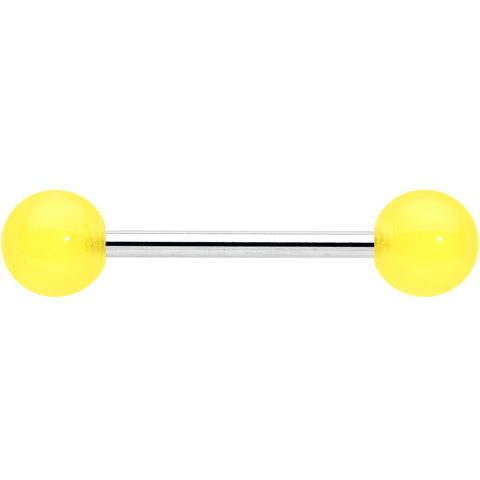 Bright Sunny Yellow Ends Barbell Tongue Ring