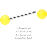 Bright Sunny Yellow Ends Barbell Tongue Ring