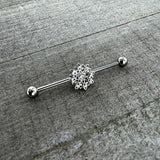 14G Clear Gem Starry Flower Industrial Barbell 38mm