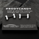 14G 9/16 White Howlite Black Claw Barbell Nipple Ring Set