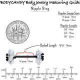 14G 9/16 White Howlite Black Claw Barbell Nipple Ring Set