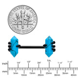 14G 9/16 Blue Turquoise Black Claw Barbell Nipple Ring Set