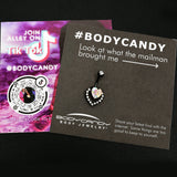 Clear Aurora Gem Black Rococo Hearts Belly Ring