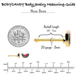 20G 1/4 Gold Tone Watermelon Bite Nose Bone