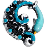 20G 1/4 Leaping Blue Dolphin L Shape Nose Ring