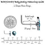 20G 1/4 Leaping Blue Dolphin L Shape Nose Ring