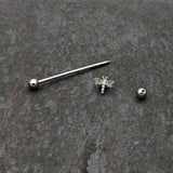 14G Aurora Gem Dragonfly Flying Industrial Barbell 38mm