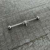 14G Aurora Gem Dragonfly Flying Industrial Barbell 38mm