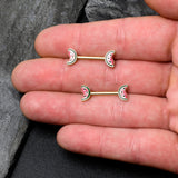 14G 9/16 Gold Tone Watermelon Bite Barbell Nipple Ring Set