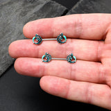 14G 9/16 Leaping Blue Dolphin Barbell Nipple Ring Set