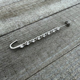 Clear CZ Gem Links Ear Cuff Bar Earring