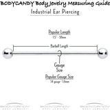 14G Clear Gem Baroque Fabulous Flower Industrial Barbell 38mm