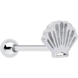 316L Surgical Steel Scalloped Sea Shell Barbell Tongue Ring