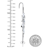 Clear CZ Gem Alternating Style Leafy Vine Ear Cuff Bar Earring