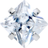 20G 1/4 Clear CZ Gem Square 3mm Simple Glam Nose Bone