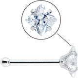 20G 1/4 Clear CZ Gem Square 3mm Simple Glam Nose Bone