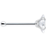 20G 1/4 Clear CZ Gem Square 3mm Simple Glam Nose Bone