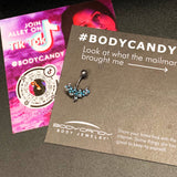 Blue Gem Flower Garland Belly Ring