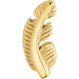 20G Gold Tone ASTM F-136 Implant Grade Titanium Fashion Feather Stud Earrings