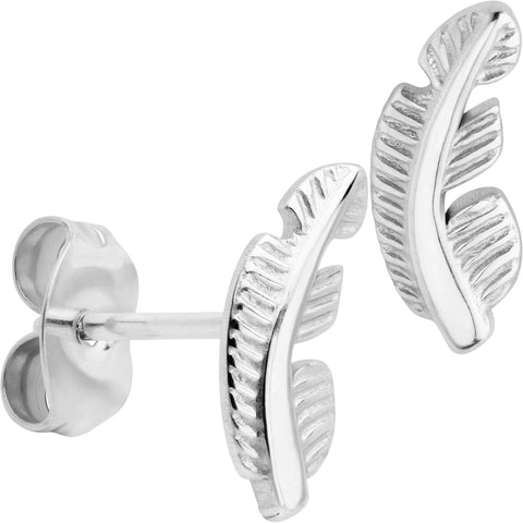 20G ASTM F-136 Implant Grade Titanium Fashion Feathers Stud Earrings