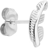 20G ASTM F-136 Implant Grade Titanium Fashion Feathers Stud Earrings