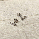 20G ASTM F-136 Implant Grade Titanium Fashion Feathers Stud Earrings