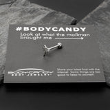 316L Surgical Steel Tropically Trendy Palm Tree Barbell Tongue Ring