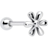 316L Surgical Steel Loopy Hippie Flower End Barbell Tongue Ring