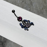 Blue Purple Gem Black Chic Crab Dangle Belly Ring