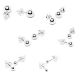3mm-8mm Ball Stud 316L Stainless Steel Earrings 6 Pack
