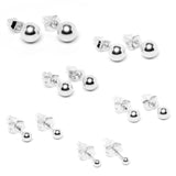 3mm-8mm Ball Stud 316L Stainless Steel Earrings 6 Pack