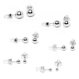 3mm-8mm Ball Stud 316L Stainless Steel Earrings 6 Pack