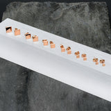 3mm-8mm Square Stud Rose Gold Tone 316L Stainless Steel Earrings 6 Pack