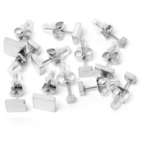 3mm-8mm Square Stud 316L Stainless Steel Earrings 6 Pack