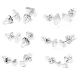3mm-8mm Square Stud 316L Stainless Steel Earrings 6 Pack