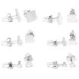 3mm-8mm Square Stud 316L Stainless Steel Earrings 6 Pack