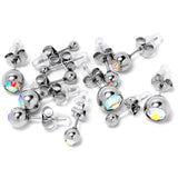 Aurora Gem 3mm to 8mm Ball End Stud Earrings Set of 6