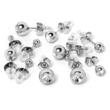 Clear Gem 3mm to 8mm Ball End Stud Earrings Set of 6