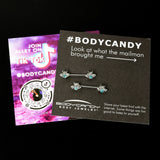 14G 9/16 Blue Gem Bee Beautiful Insect Barbell Nipple Ring Set