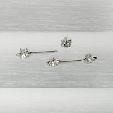 14G 9/16 Clear Gem Bee Beautiful Insect Barbell Nipple Ring Set